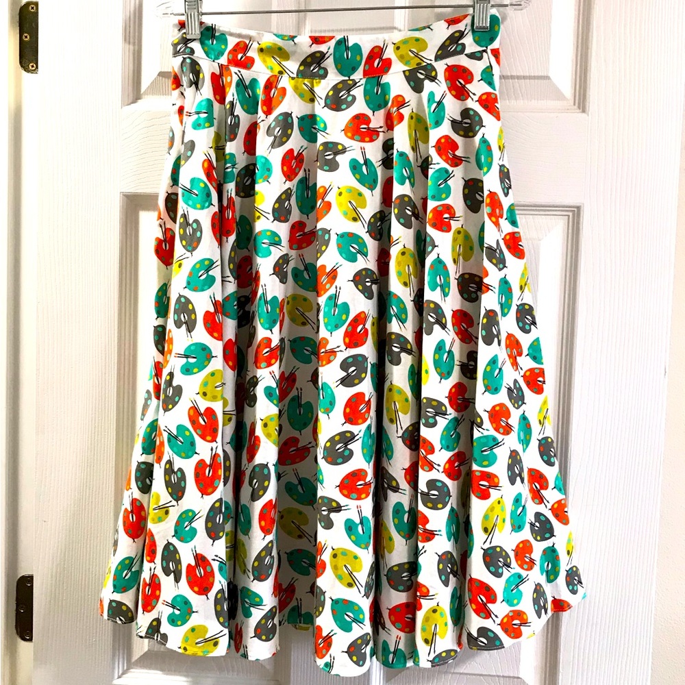 Bernie Dexter Artist Paint palette circle skirt